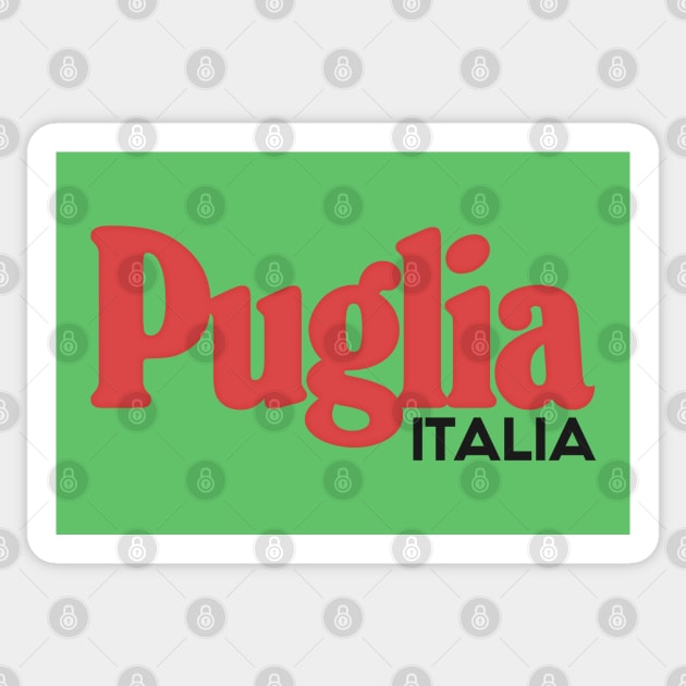 Puglia, Italia //Retro Typography Gift Design Sticker by DankFutura